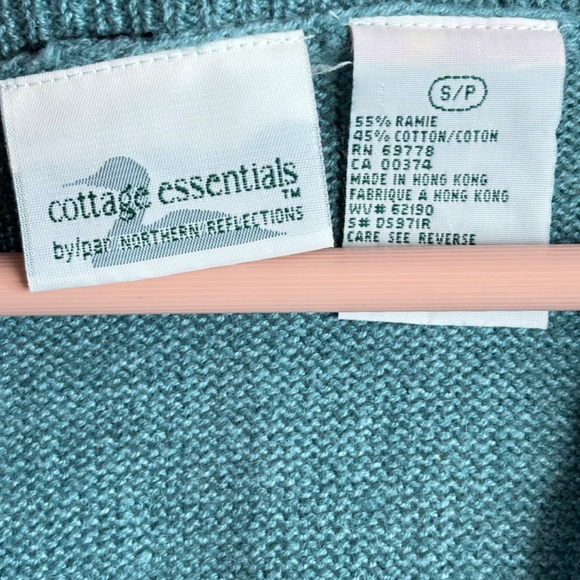 VTG 90s Embroidered Sweater Vest S Cottage Granny Boho Retro Academia Floral - Picture 4 of 7